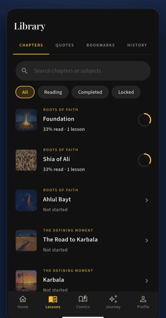 Library of chapters on the Prophets and the Imams